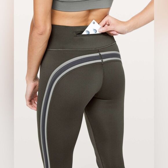 Lululemon Size 2 Run Crew Tight *28" Dark Olive Leggings - Picture 5 of 13